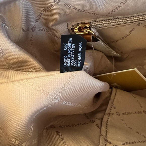 Michael Kors Jet Set Travel Medium Carry All tote&wallet brown Signature stripe - Picture 8 of 9